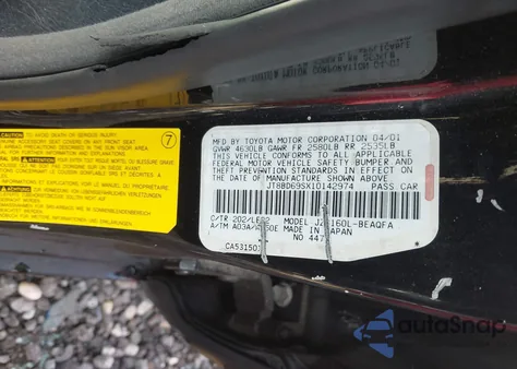 2001 Lexus Gs 300 from USA, damaged, VIN JT8BD69SX10142974